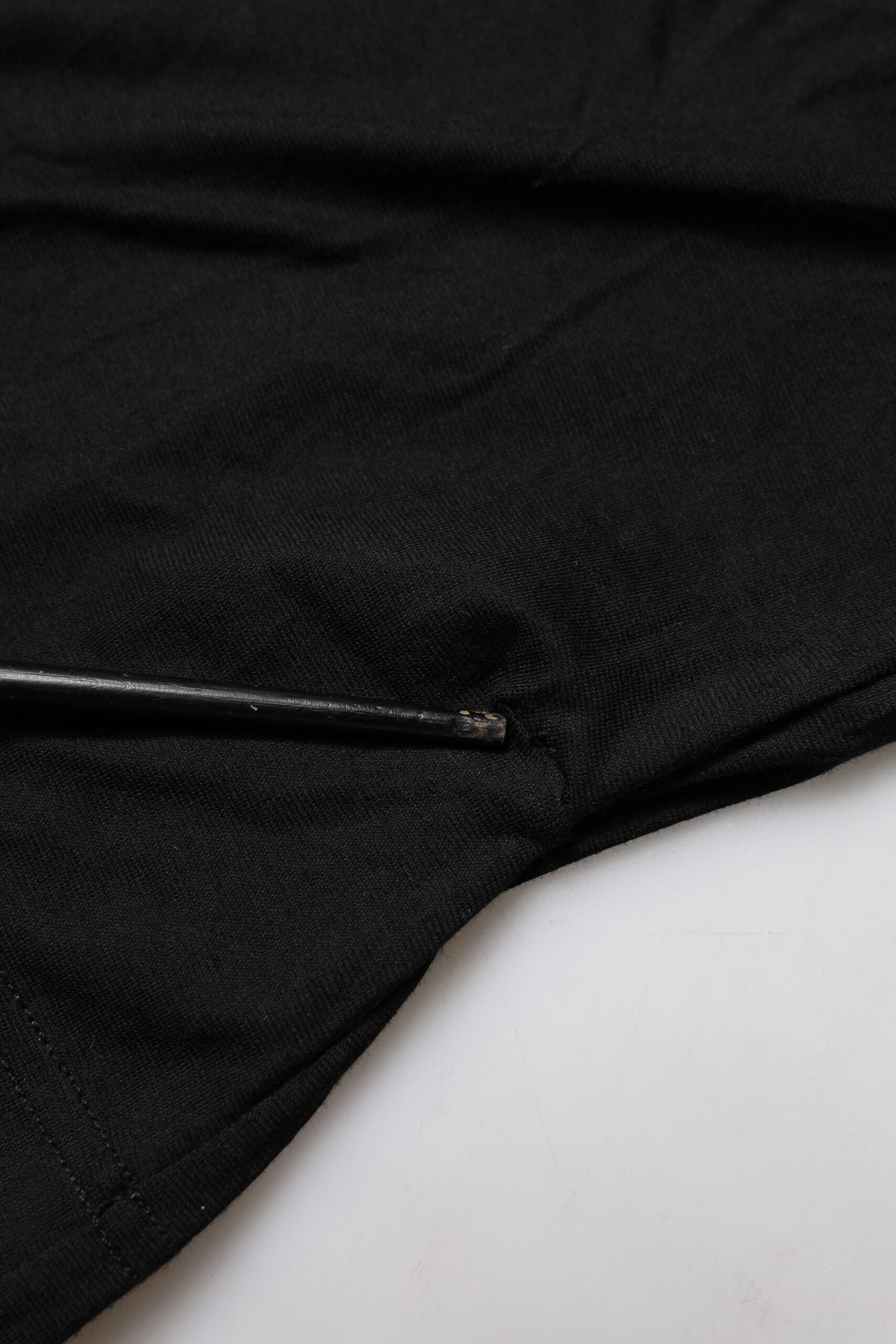 Black Cotton Short Sleeves Round Neck T-shirt