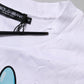 White Cotton Graphic Print Crew Neck T-shirt