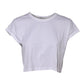 White Cotton Short Sleeves Cropped T-shirt