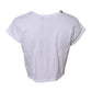 White Cotton Short Sleeves Cropped T-shirt