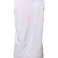 White Cotton Printed Sleeveless Round Neck Top