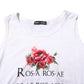 White Cotton Printed Sleeveless Round Neck Top