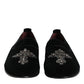 Black Velvet Crystal Crown Formal Dress Shoes