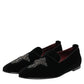Black Velvet Crystal Crown Formal Dress Shoes