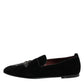 Black Velvet Crystal Crown Formal Dress Shoes