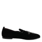 Black Velvet Crystal Crown Formal Dress Shoes