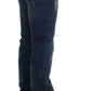 Chic Blue Wash Painted Slim Fit Jeans