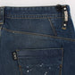 Chic Blue Wash Painted Slim Fit Jeans