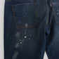 Chic Blue Wash Painted Slim Fit Jeans