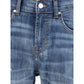 Blue Cotton Straight-Leg Jeans
