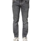 Gray Cotton Skinny Men Denim Trouser Jeans