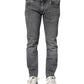 Gray Cotton Skinny Denim Trouser Jeans