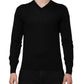 Dark Gray Embroidered Logo Pullover Sweater