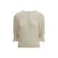 Sweater with lace collar