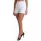 White Front Lace High Waist Hot Pants Shorts