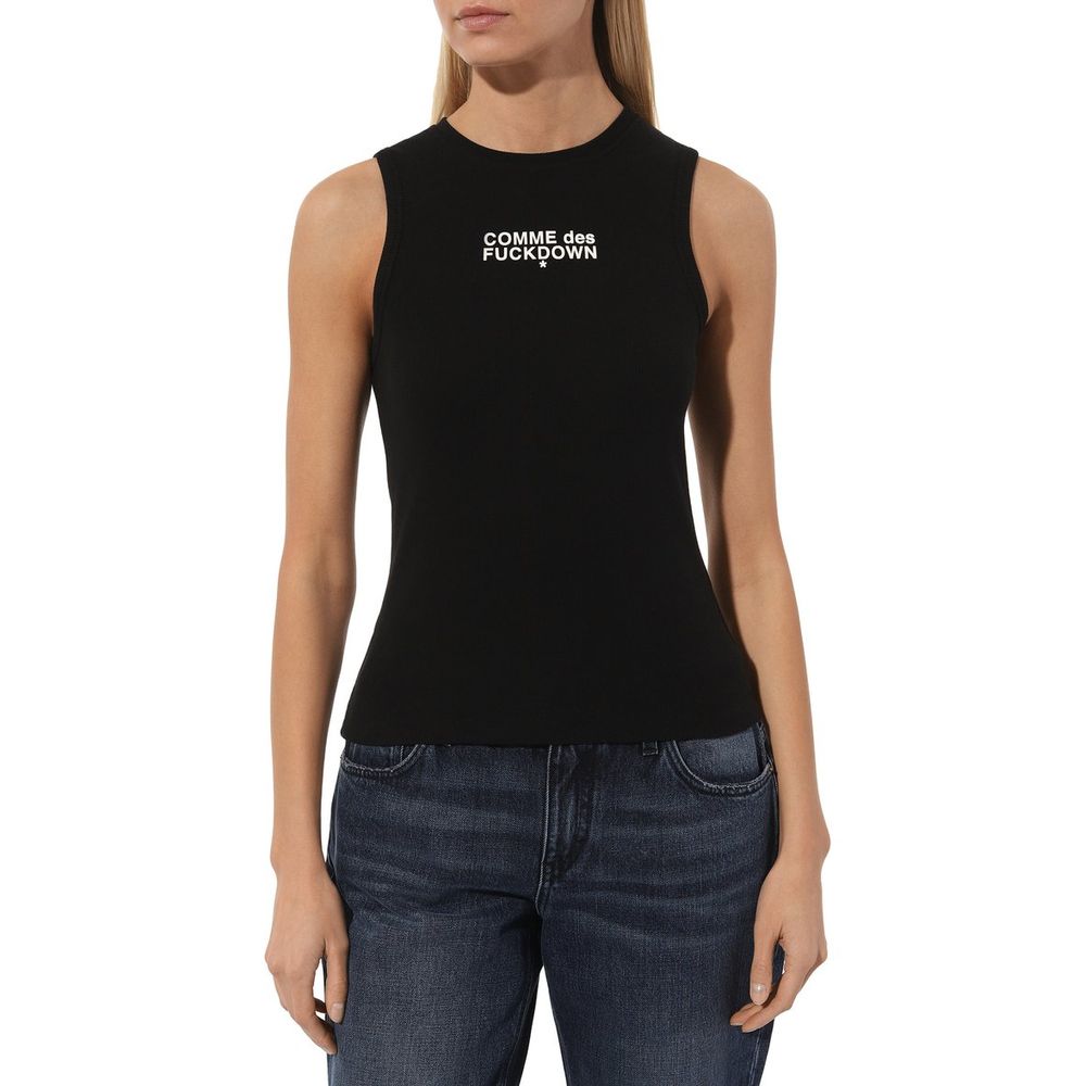 Black Cotton Tops & T-Shirt