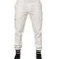 White Cotton Jogger Cargo Skinny Men Pants