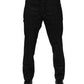 Black Striped Wool Men Jogger Pants