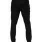 Black Striped Wool Men Jogger Pants