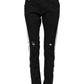 Black Tattered White Lining Skinny Denim Jeans