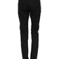 Black Tattered White Lining Skinny Denim Jeans