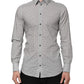 Gray Dotted Semi Fitted GOLD Men Formal Shirt