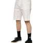 White Chinos Cotton Stretch Men Casual Shorts