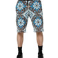 Multicolor Cotton Maiolica Print Bermuda Shorts