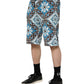 Multicolor Cotton Maiolica Print Bermuda Shorts