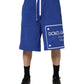 Blue Logo Cotton Bermuda Sweatshorts Shorts