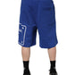 Blue Logo Cotton Bermuda Sweatshorts Shorts