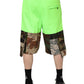 Green Patchwork Cargo Bermuda Men Shorts
