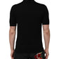 Black Wool DG Logo Rose Collared Polo T-shirt