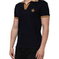 Black Cashmere Crown Logo Men Polo T-shirt