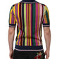 Multicolor Stripes Collared Men Polo T-shirt
