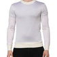 White Silk Crew Neck Long Sleeves T-shirt