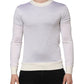 White Silk Crew Neck Long Sleeves T-shirt