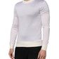 White Silk Crew Neck Long Sleeves T-shirt