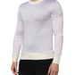 White Silk Crew Neck Long Sleeves T-shirt