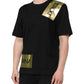 Black Logo Tape Cotton Men Crew Neck T-shirt