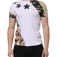 White Camouflage Cotton Men Crew Neck T-shirt