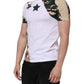 White Camouflage Cotton Men Crew Neck T-shirt