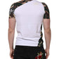 White Camouflage Cotton Men Crew Neck T-shirt