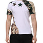 White Camouflage Cotton Men Crew Neck T-shirt
