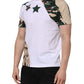 White Camouflage Cotton Men Crew Neck T-shirt