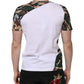 White Camouflage Cotton Men Crew Neck T-shirt