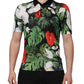 Multicolor Floral Silk Collared Polo T-shirt