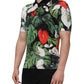 Multicolor Floral Silk Collared Polo T-shirt