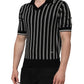 Black White Stripes Collared Polo T-shirt