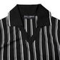 Black White Stripes Collared Polo T-shirt